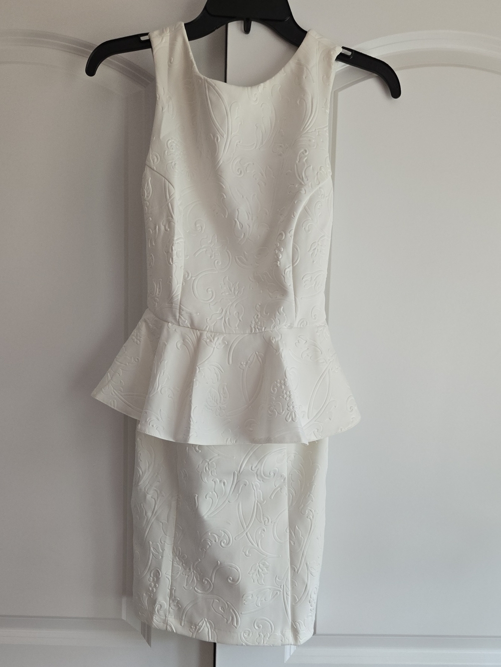 White Peplum Midi Dress
